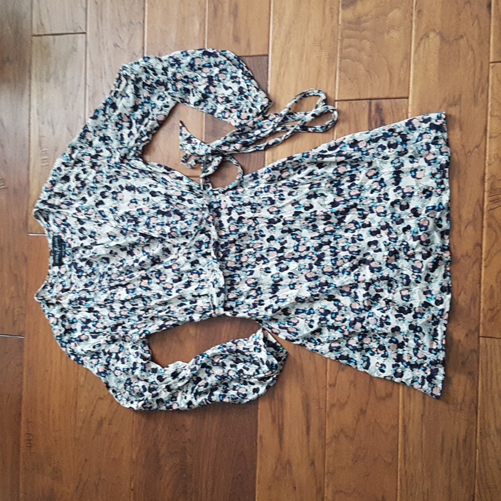 Guess by Marciano Tricia Floral Silk Wrap Dress - Size XS